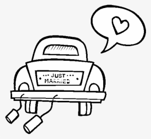 Dibujo De Coche De Bodas Para Colorear - Carro Casamento Desenho Png #2384749
