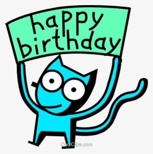 Gato Feliz Cumpleaños Libres De Derechos Ilustraciones - Clip Art #2385367