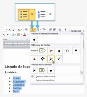 Agregar Viñetas O Numeración - Word 2010 #2387505