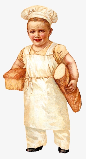 Bread Baker Baking Boy Image Vintage Illustration Clipart - Vintage Baker #2387757