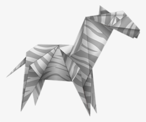 Origami Zebra Black And White Paper Art An - Оригами Зебра #2389435
