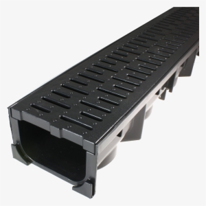 Drainage Trench, Channel Drain With Grate, Black Plastic #2389456