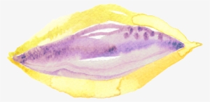 Png Decorativo De Labios Transparente Púrpura Y Hojas - Watercolor Painting #2390983
