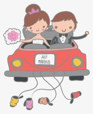 Desenho De Noivinhos Para Convite Bendito Papel - Noivinhos No Carro Png #2391385