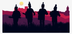 Image Royalty Free Stock Band Vector Music Crowd - Marching Band Silhouette Sunset #2391697