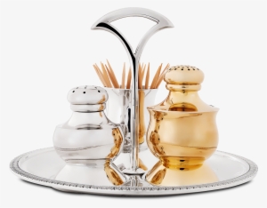 Jarosinski & Vaugoin Silver Empire Round Salt, Pepper, - Brass #2393687