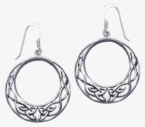 White Bronze Open Circle Celtic Knot Earrings - "open Circle Celtic Knot Earrings" #2394690