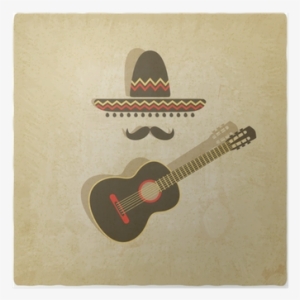Póster Sombrero Mexicano Y La Guitarra De Fondo Antiguo - Guitar #2396307