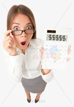 Stock Photo Of Shocked Brunette Asian Businesswoman - Accountant Business Woman #2397150