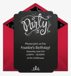 Party Chalkboard Red Online Invitation - Party #2397813