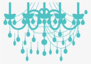 Cropped Aqua Blue Chandelier - Chandelier Silhouette Png Modern #2399734