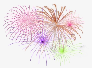 Fireworks Clipart Png - Pink Blue And Yellow Fireworks Transparent #240445