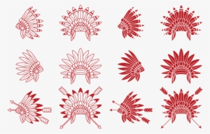 Vector Indian War Bonnet - Euclidean Vector #240965