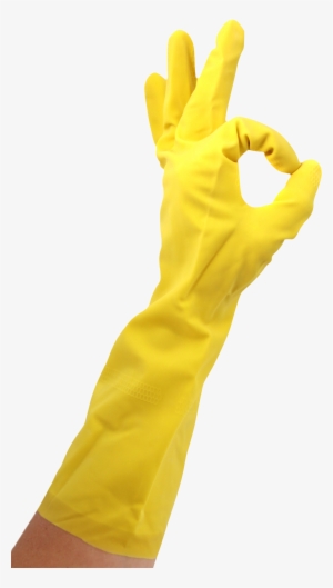 Clear Background Latex Glove Making Ok Sign #241541