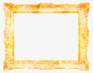 Golden Watercolor Rendering Flower Border Decoration - Watercolor Painting #241762