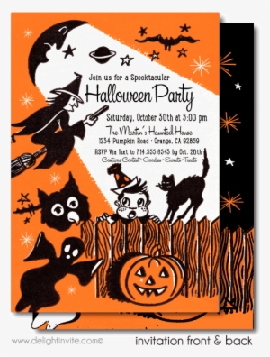 Vintage Child-friendly 1950's Halloween Invitations - Vintage Halloween Invites #242121