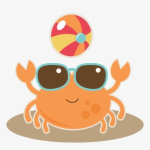 Crab With Beach Ball Svg Cut File For Scrapbooking - Beach Clip Art Free #243448