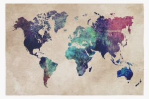 World Map Cotton Linen Wall Tapestry - Cold World Map Canvas Print - Small By Jbjart #245652