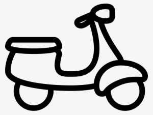 Motorcycle Comments - Scooter Cartioon Black And White #245936