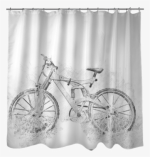 Abstract Bicycle Isolated On Watercolor Background - Drawing #246227