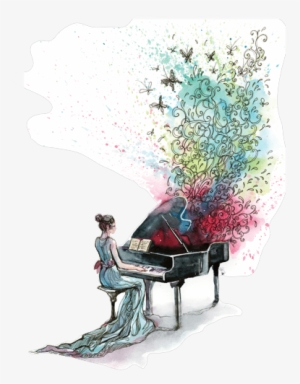 100cm 130cm - Person Playing Piano Drawing #246469