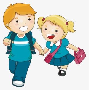 School Children Clipart Png - Brother And Sister Cartoon #247211