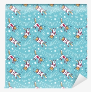 Funny Cat Astronaut In Space, Vector Seamless Pattern - Duck #248566