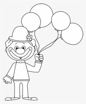 Svg Transparent Library Black And White Clip Art - Clipart Clown With Balloons #249155