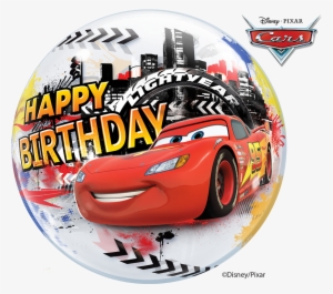 22″ Disney Lightning Mcqueen Birthday Bubble - Mcqueen Cars Happy Birthday #249375