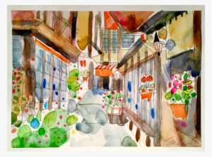 Original Watercolor Painting On Strathmore Paper, Cityscapes - Painting #249464