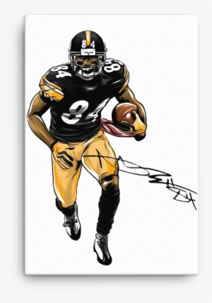 Antonio Brown Driving It Down Signature Art Canvas - Football Helmet #2401038