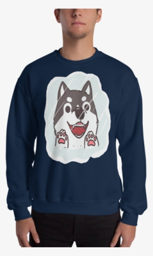 Siberian Husky Cute Cartoon Face Artwork Vectorize - Sweatshirt #2401554