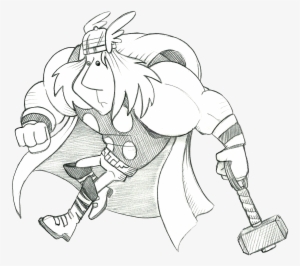 The Original Pencil Sketch Of Classic Thor - Pin Up Rockabilly Draw #2401664