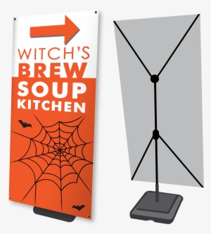 Outdoor Banner Stands For Halloween - Spider Web #2402182