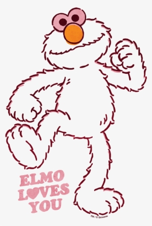 Sesame Street Elmo Loves You Men's Heather T-shirt - Cartoon #2402831