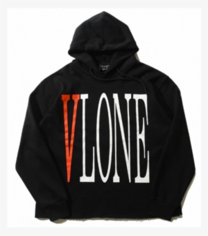 Vlone Logo Hooded Sweater Unisex - Vlone Black Red Hoodie #2403802