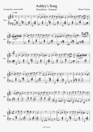 Ashley's Song Sheet Music Composed By Masaru Tajima - Numbered Musical Notation #2404768