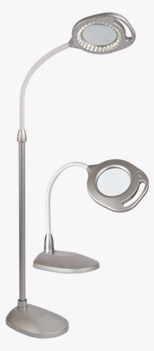 Ottlite 2 In 1 Led Magnifier Floor And Table Light - Ottlite 2 In 1 Magnifier Floor & Table Lamp Silver #2408164