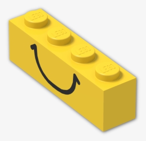 Brick 1 X 4 With Black Smile Pattern - Plastic #2410230