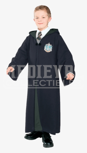 Child's Deluxe Slytherin Robe From Harry Potter - Harry Potter Slytherin Halloween Costumes #2410861
