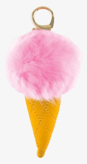 Picture Of Ice Cream Furry Pom-pom Clip Pink - Ice Cream #2412910