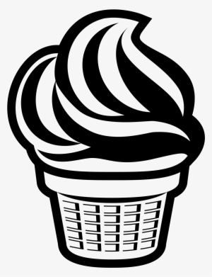 Open - Ice Cream Emoji Black And White #2412941