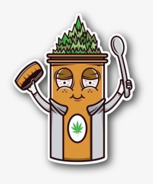 Nug Jar With Weed Vinyl Sticker - Cartoon #2413757
