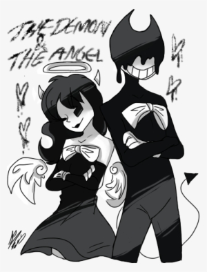 The Demon And The Angel By Bendythedevil - Angel Alice Demon Drawing #2414348