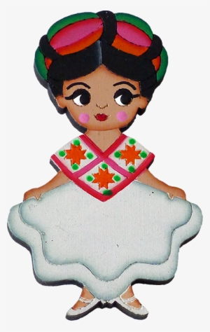 This Cute Wooden Magnet Is Based On The Regional Dress - Dibujos Huastecos #2415725