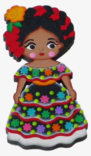 Beautiful Mexican Hand-painted Wooden Magnet - Chiapaneca Png #2415747
