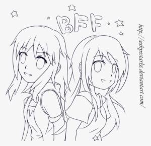Bff Anime Colouring Pages - Bff Best Friends Drawing Anime #2417733
