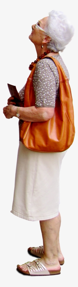 Old Woman Looking Up At Something, With A Large Orange - Cut Out People Looking Up #2418068 Old Woman Looking Up At Something, With A Large Orange - Cut Out People Looking Up #2418068