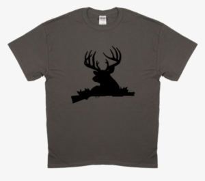 Shotgun Deer Silhouette Hunting T-shirt - Removable Elk Sticker Deer Wallpaper Art Decor Mural #2419264