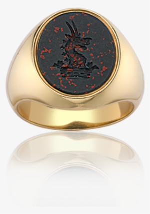 Blood Stone Gold Seal Engraved Signet Ring - Stone Engraved Signet Rings #2419435